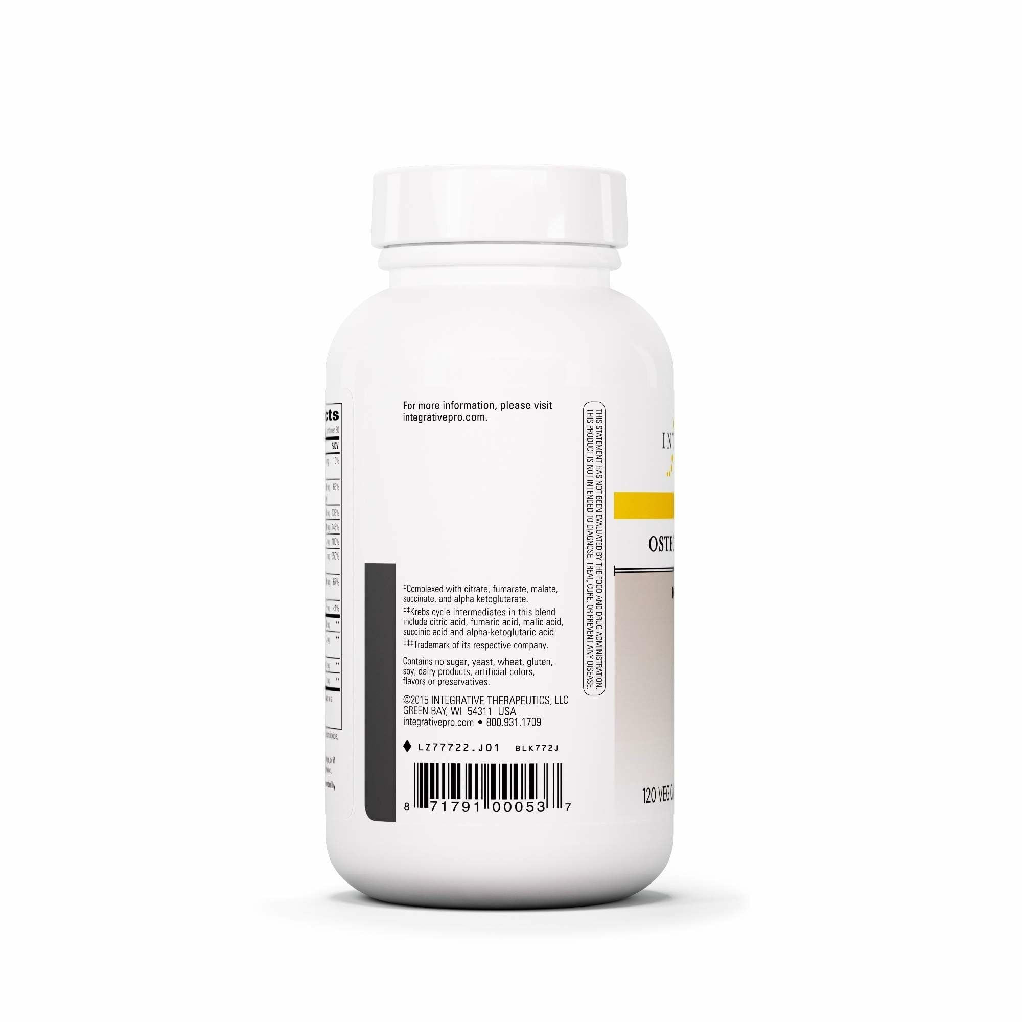 Closeup of Osteoprime Forte label highlighting dairy-free and gluten-free features
