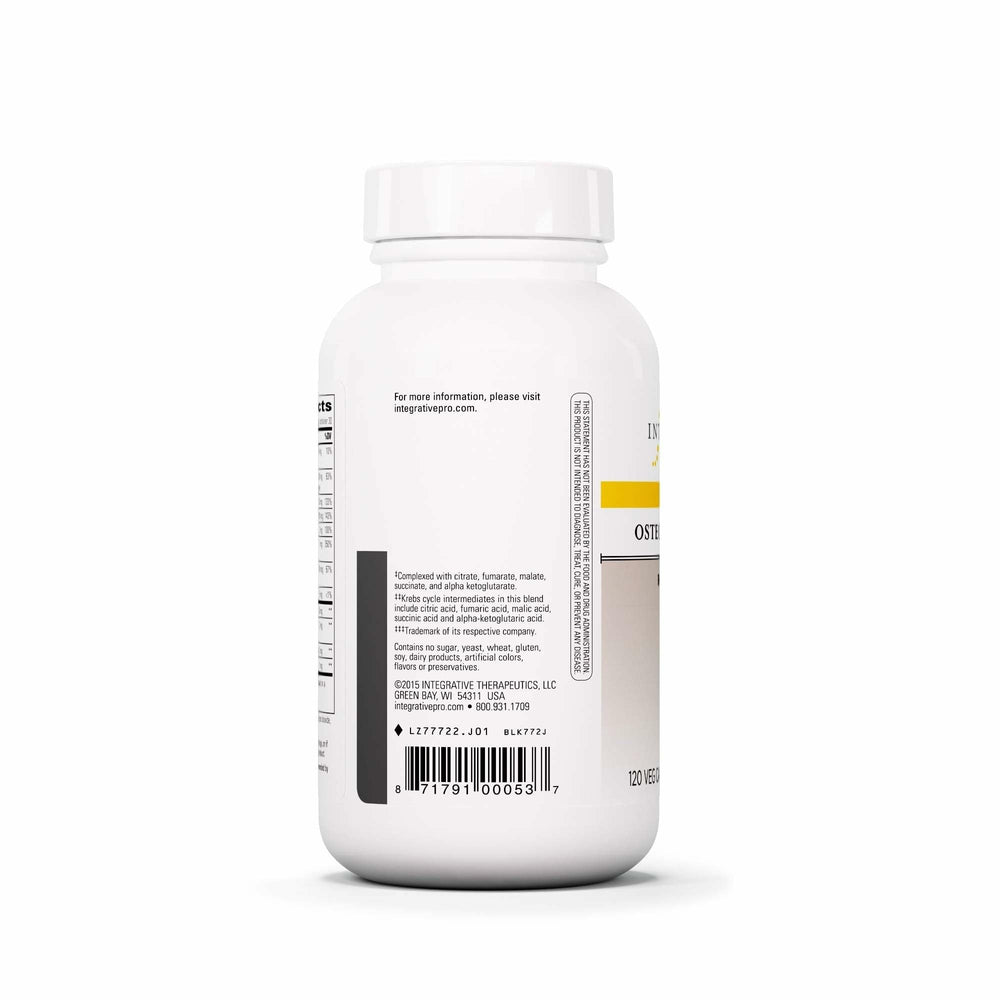 Closeup of Osteoprime Forte label highlighting dairy-free and gluten-free features