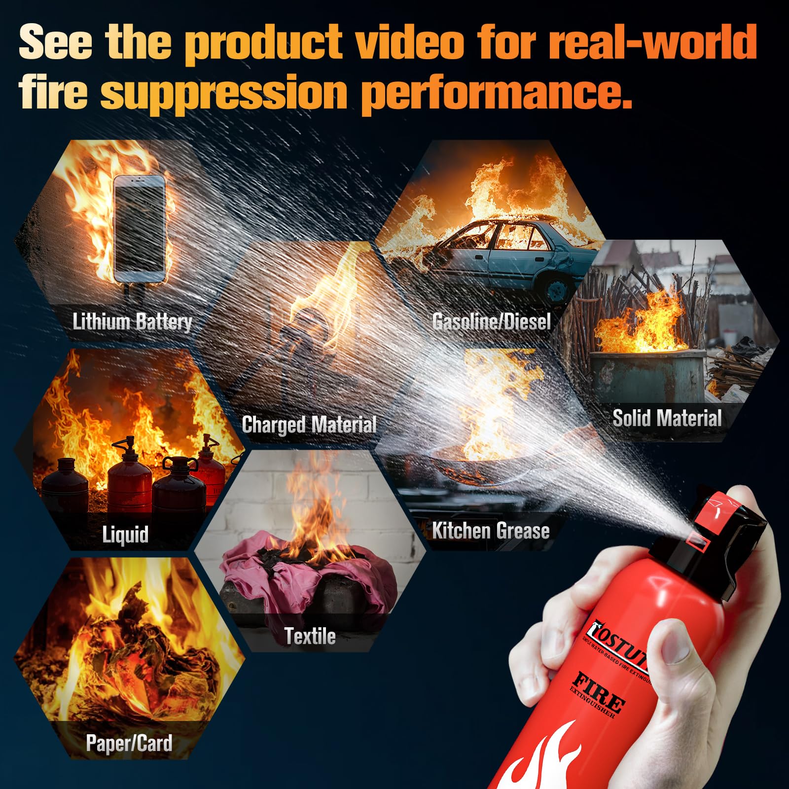 Ostutry extinguisher in car compact size for on-the-go safety