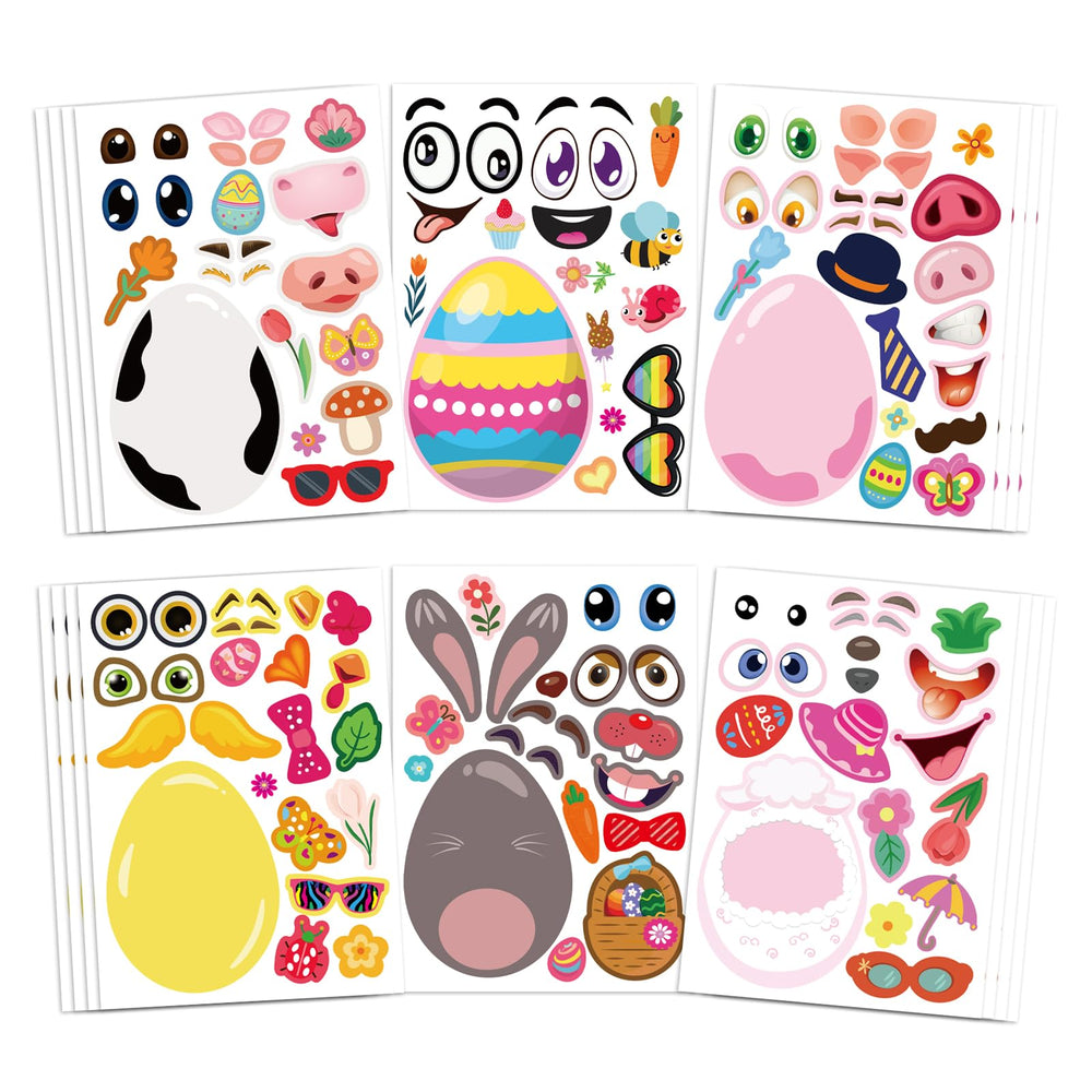 OTAITY Easter stickers 24 sheets with varied designs for egg decorating