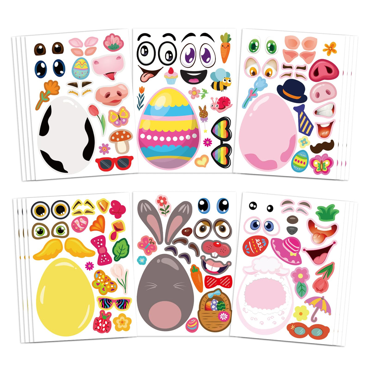 OTAITY Easter stickers 24 sheets with varied designs for egg decorating