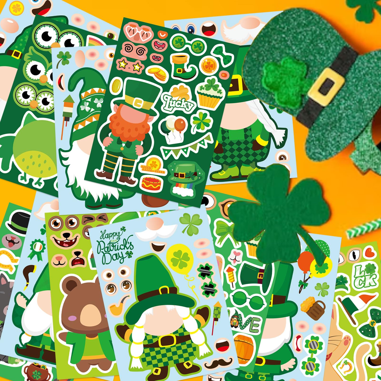 OTAITY DIY party favors with St. Patrick's stickers.