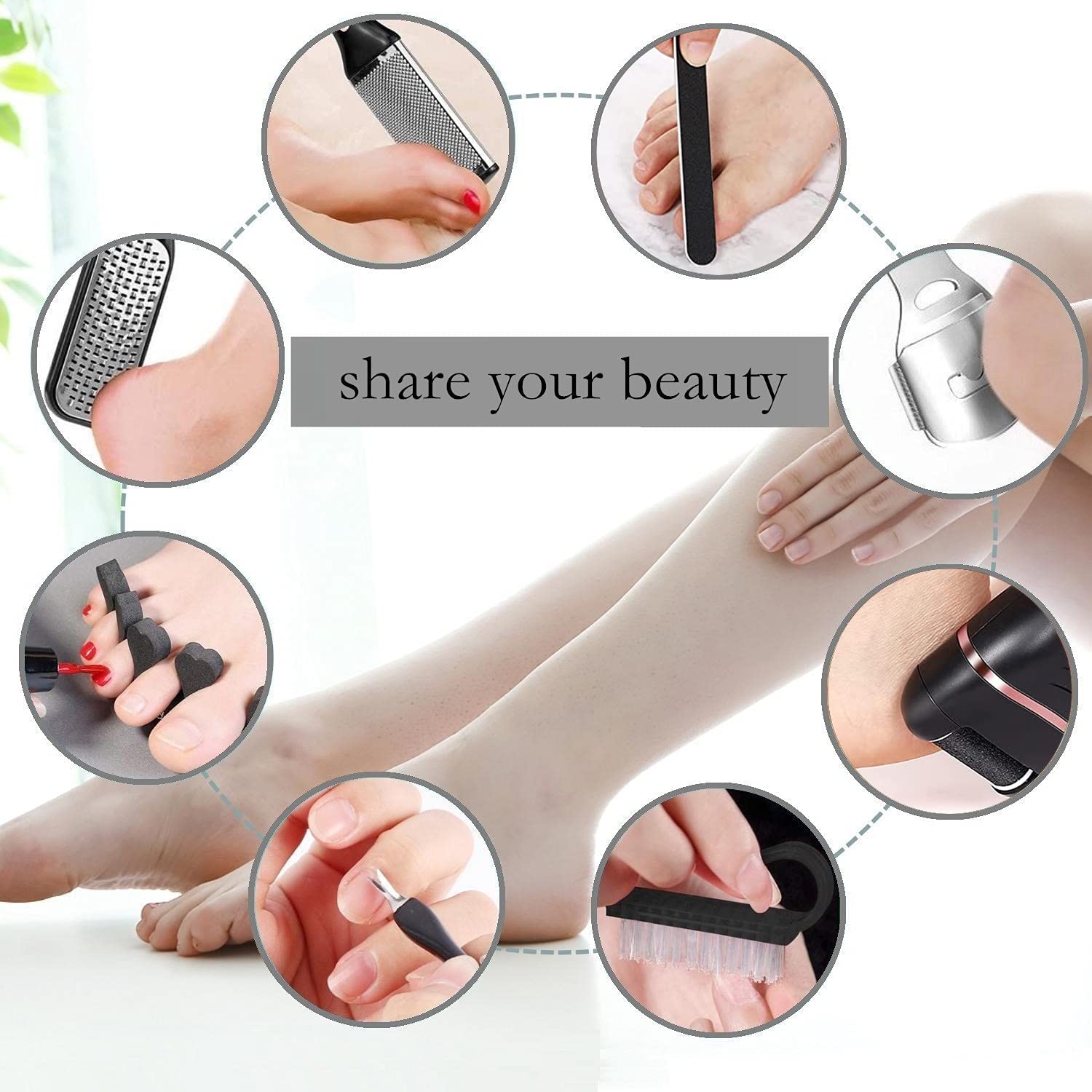 OTAZWA replacement heads for extended pedicure options