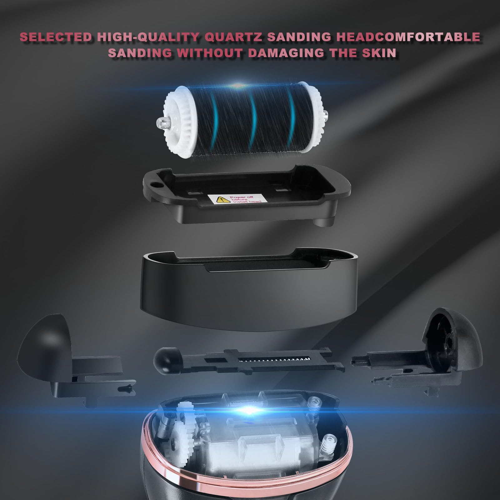 OTAZWA USB rechargeable foot file for cordless convenience