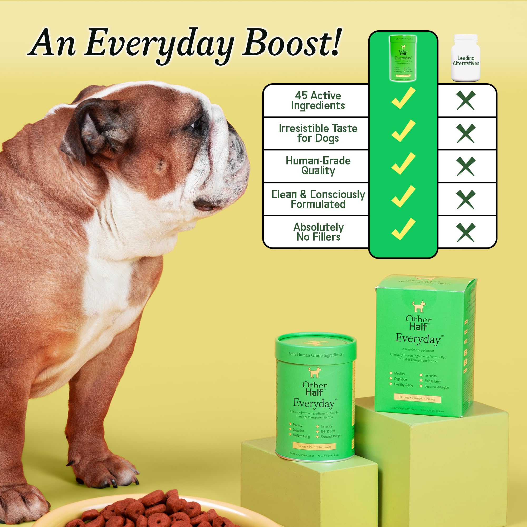 Other Half Everyday omega-3 blend for healthier skin and coat.