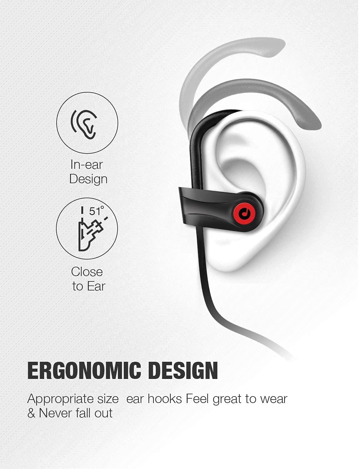 Otium Earbuds deliver up to 16 hours of playback on a full charge.