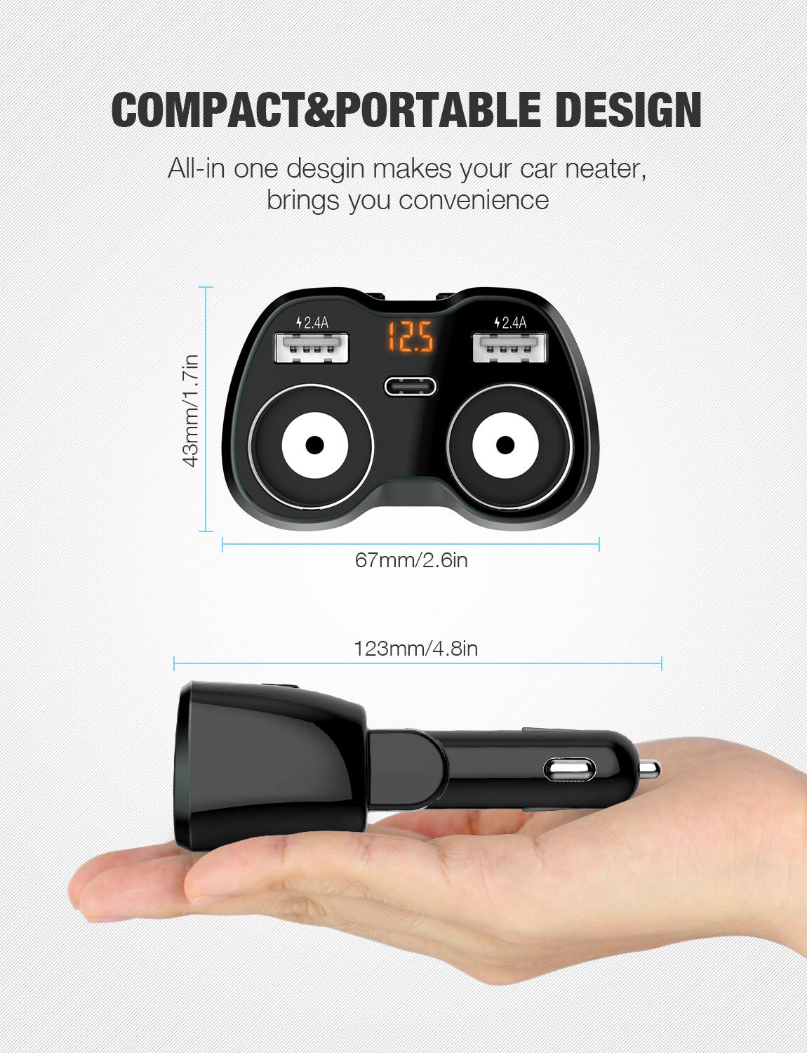 Otium replaceable 10A fuse enhances safety with easy replacement.