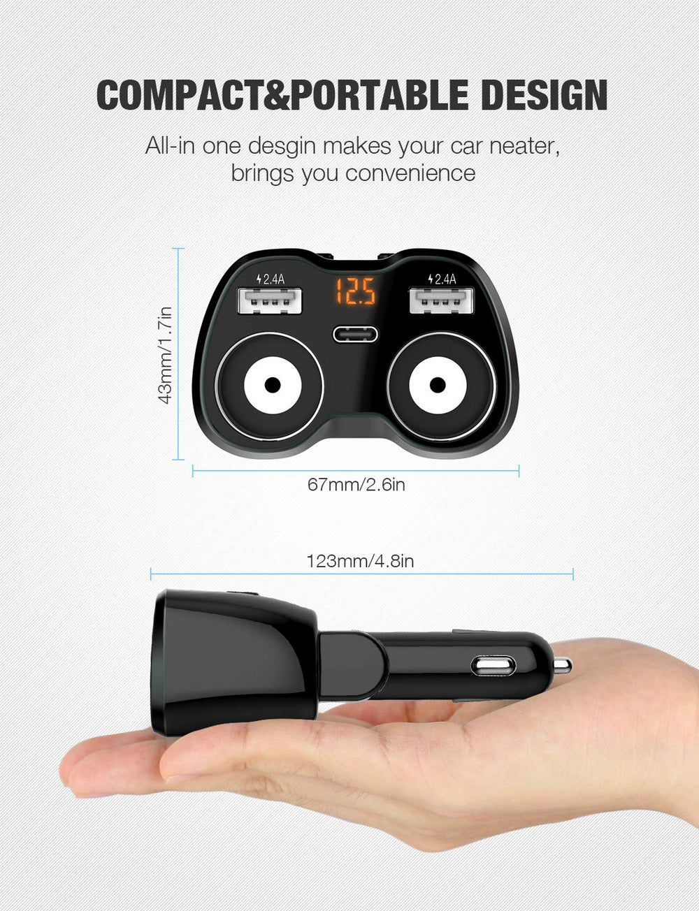 Otium replaceable 10A fuse enhances safety with easy replacement.