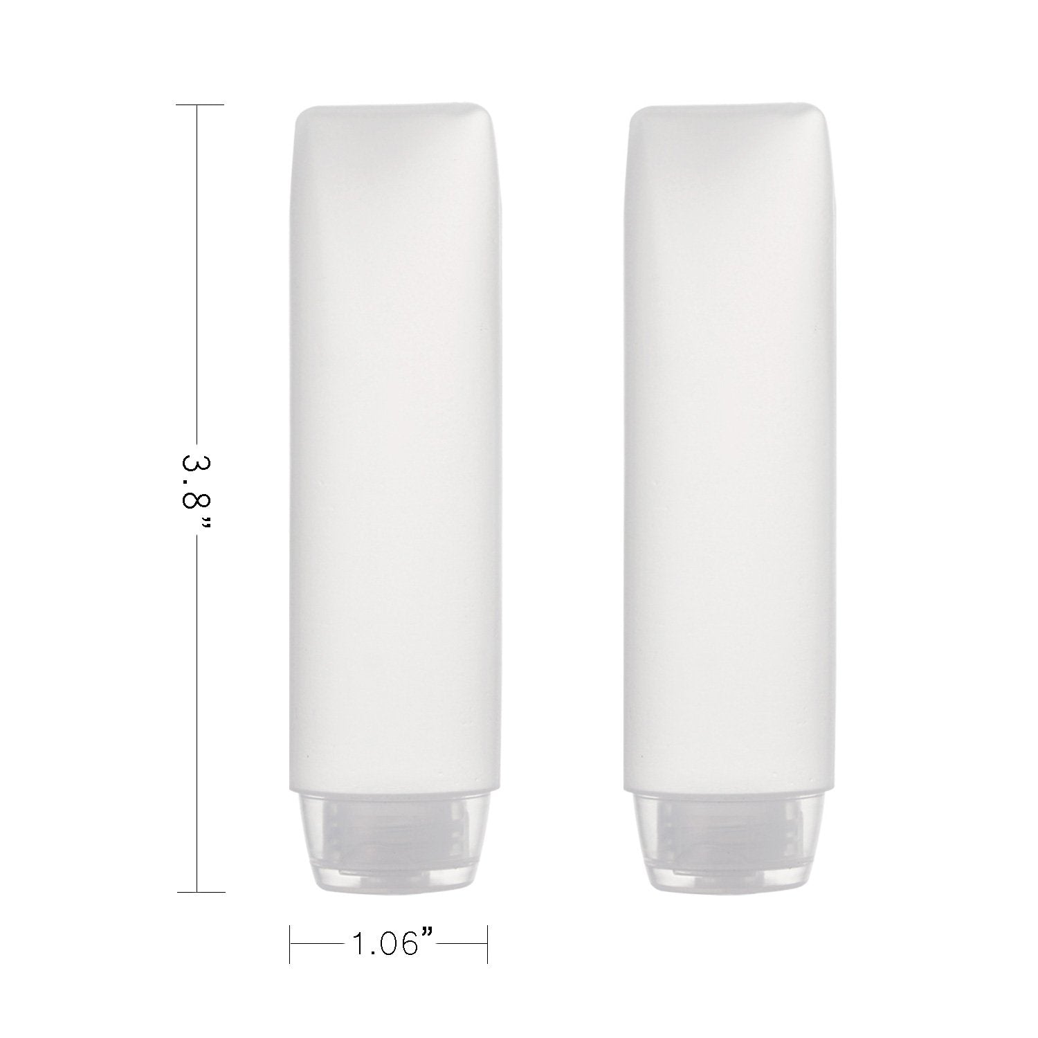 OTO 6-pack travel bottles side view showing squeezable body.