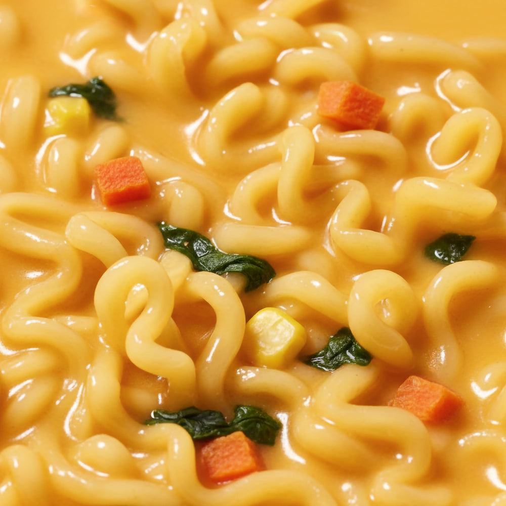 OTOKI Cheesy Ramen noodles in broth highlighting springy texture for slurping.