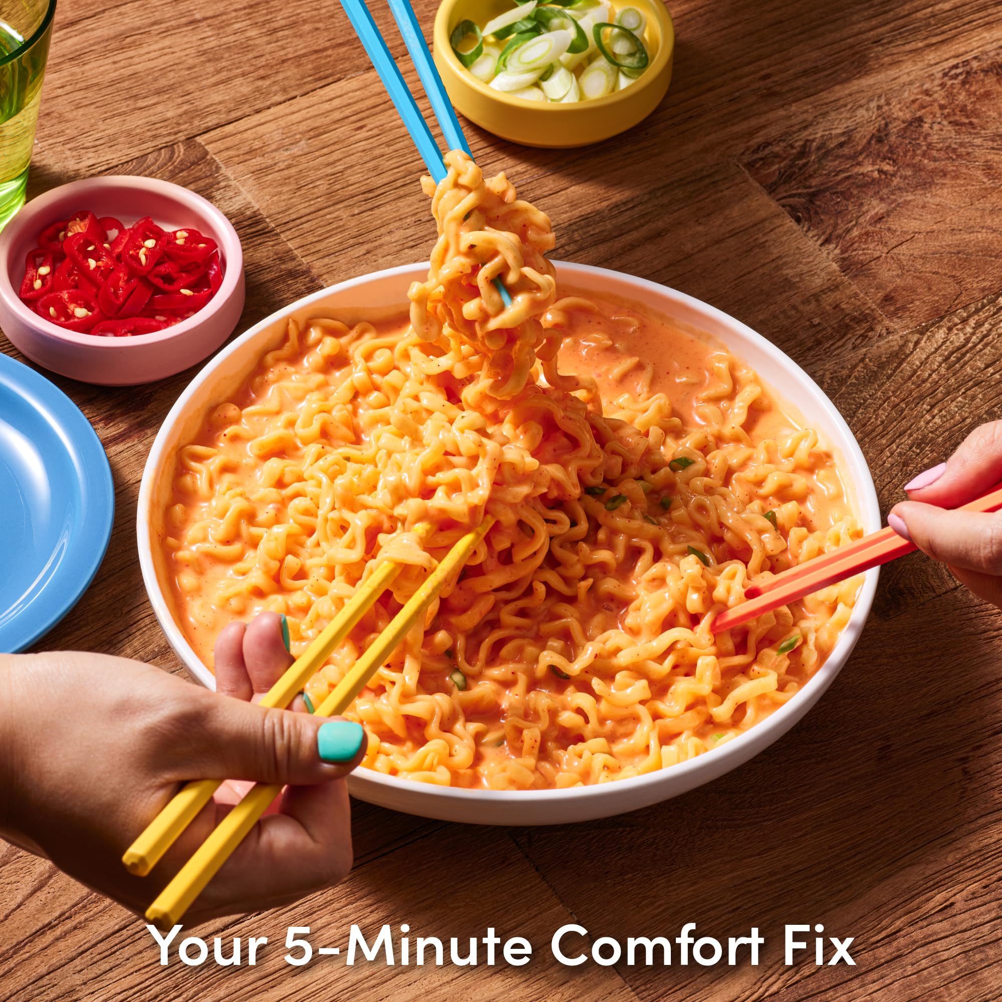 Close-up of OTOKI Cheesy Ramen cheese captures rich cheddar melt and heat.