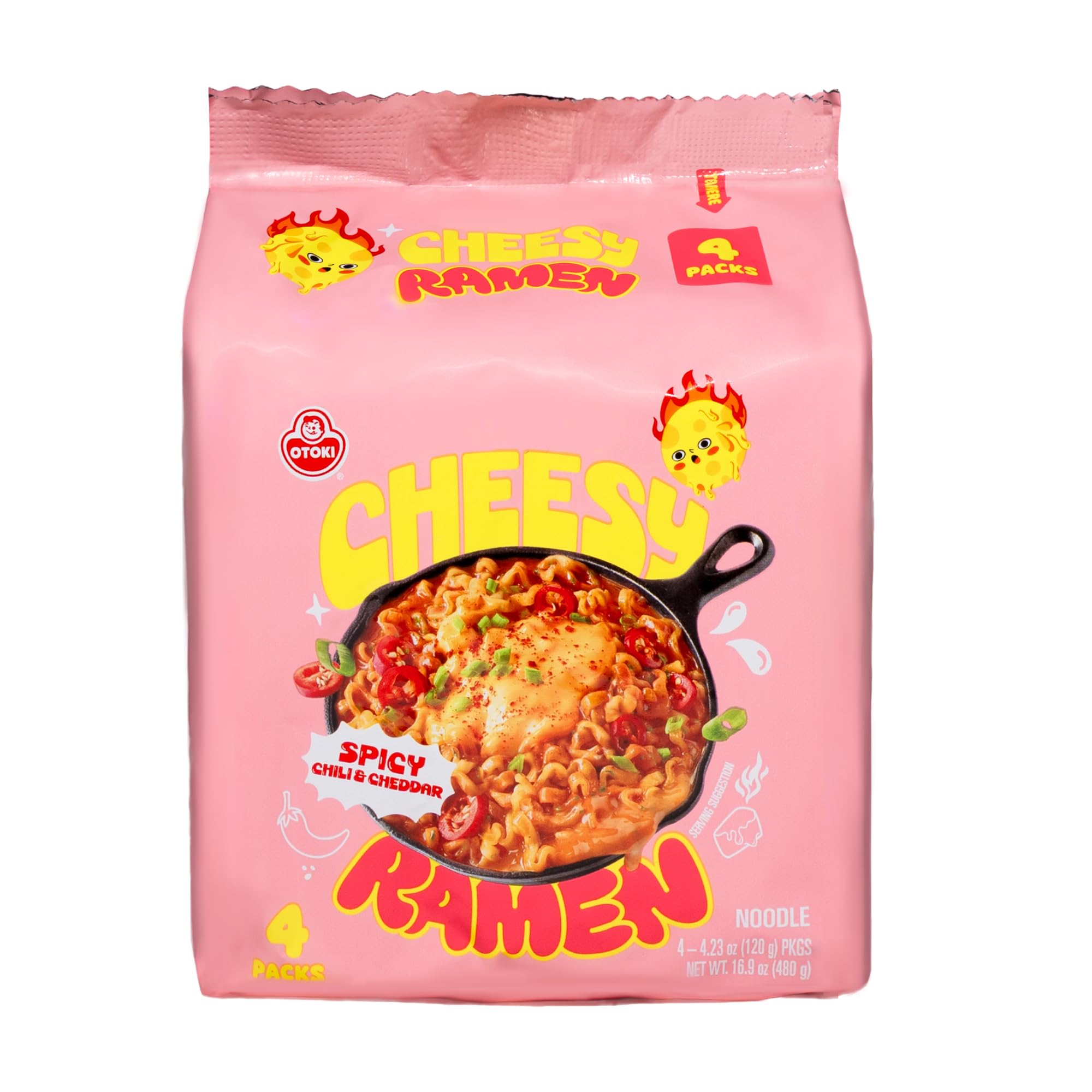 OTOKI Cheesy Ramen pack front showcases bold spicy cheddar flavor for quick meals.