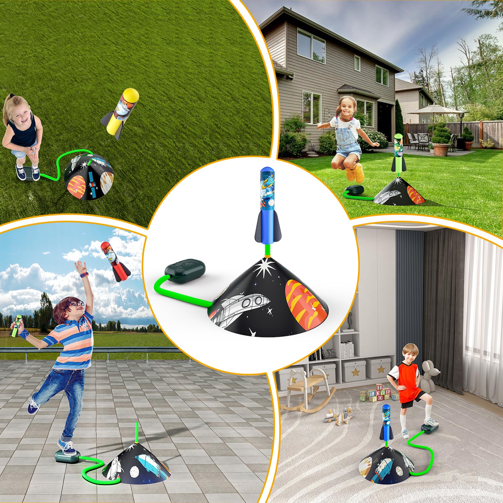 Otoseth rocket reaches up to 100 feet for expansive outdoor fun.