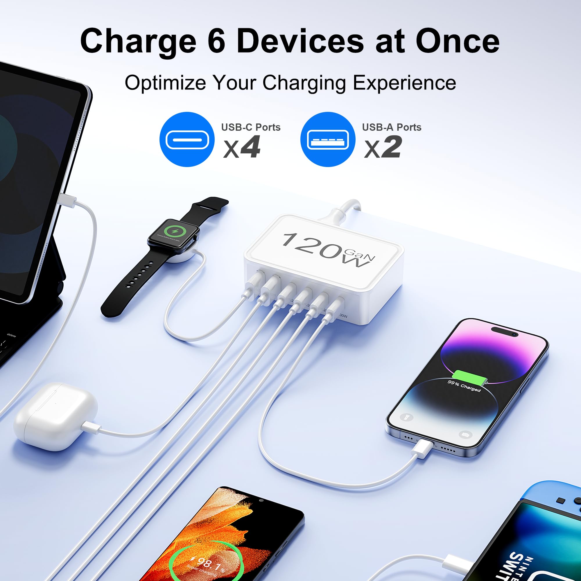 Otovoda USB-C charger block top view, compact and portable design
