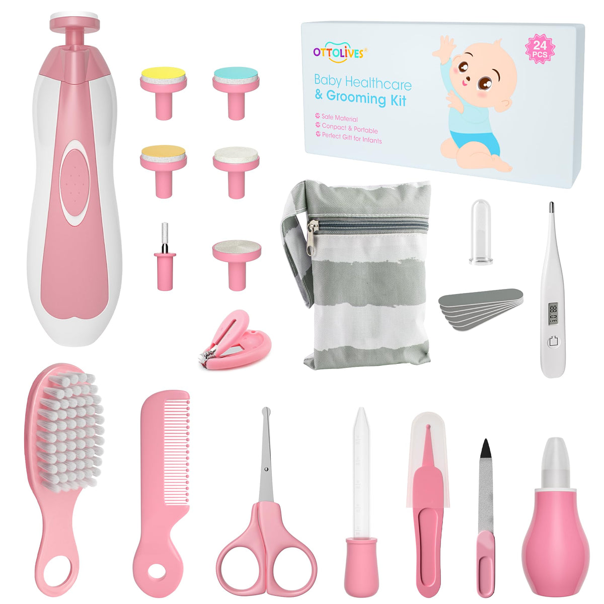 OTTOLIVES baby nail trimmer electric enables gentle newborn grooming.