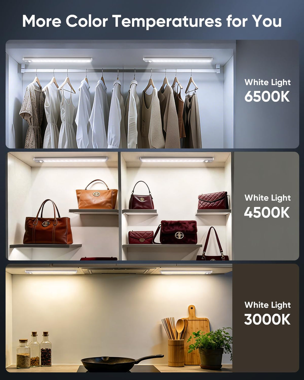 OTWKAY dimmable under-cabinet light adjustable brightness for tasks.