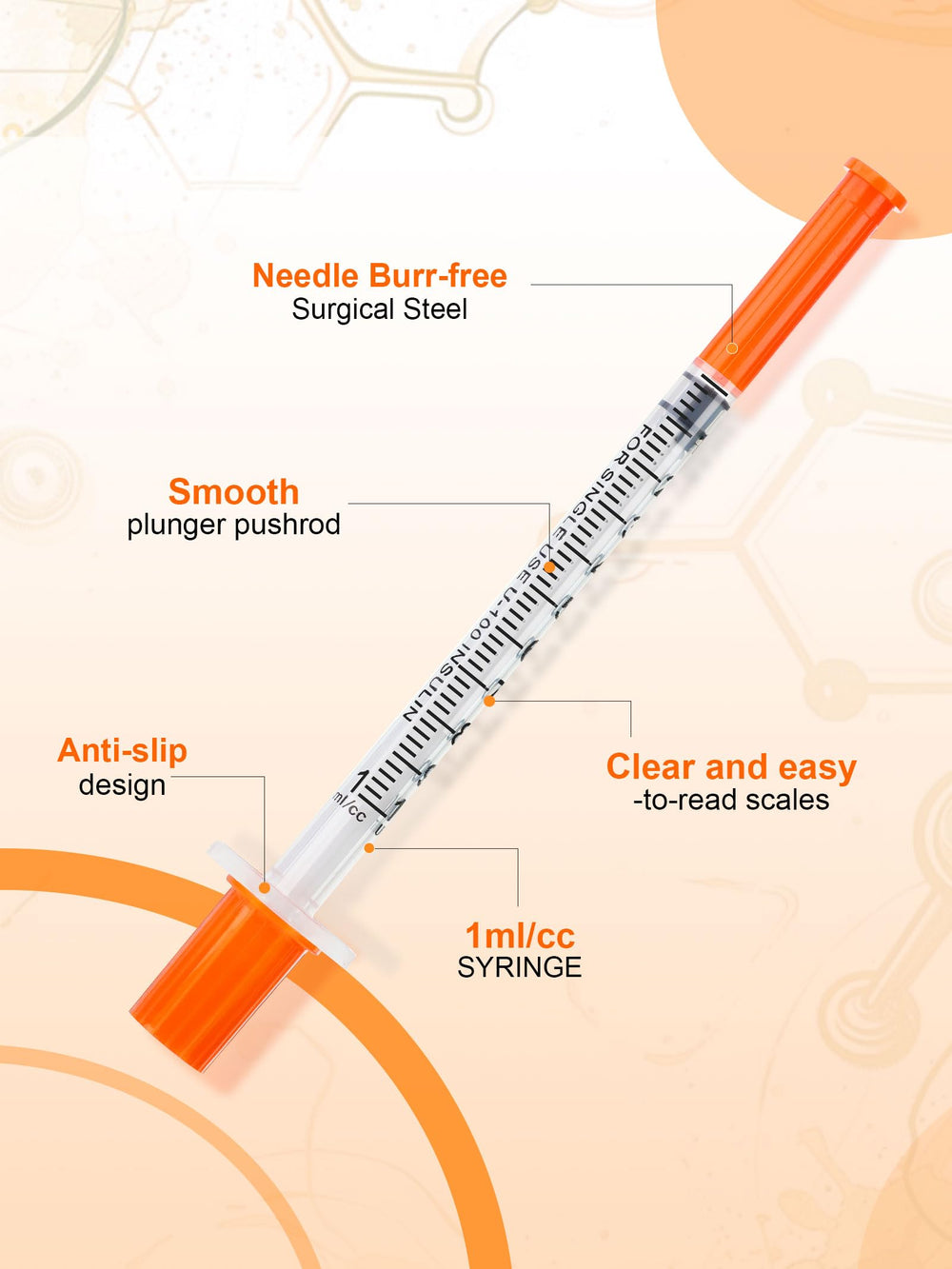 otwooi 29G syringe tip closeup shows fine micro-dispensing capability