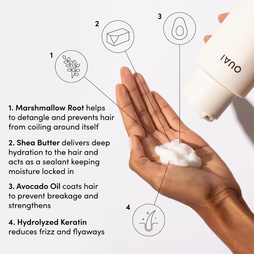 OUAI Thick Conditioner rich moisture with shea butter for frizz reduction