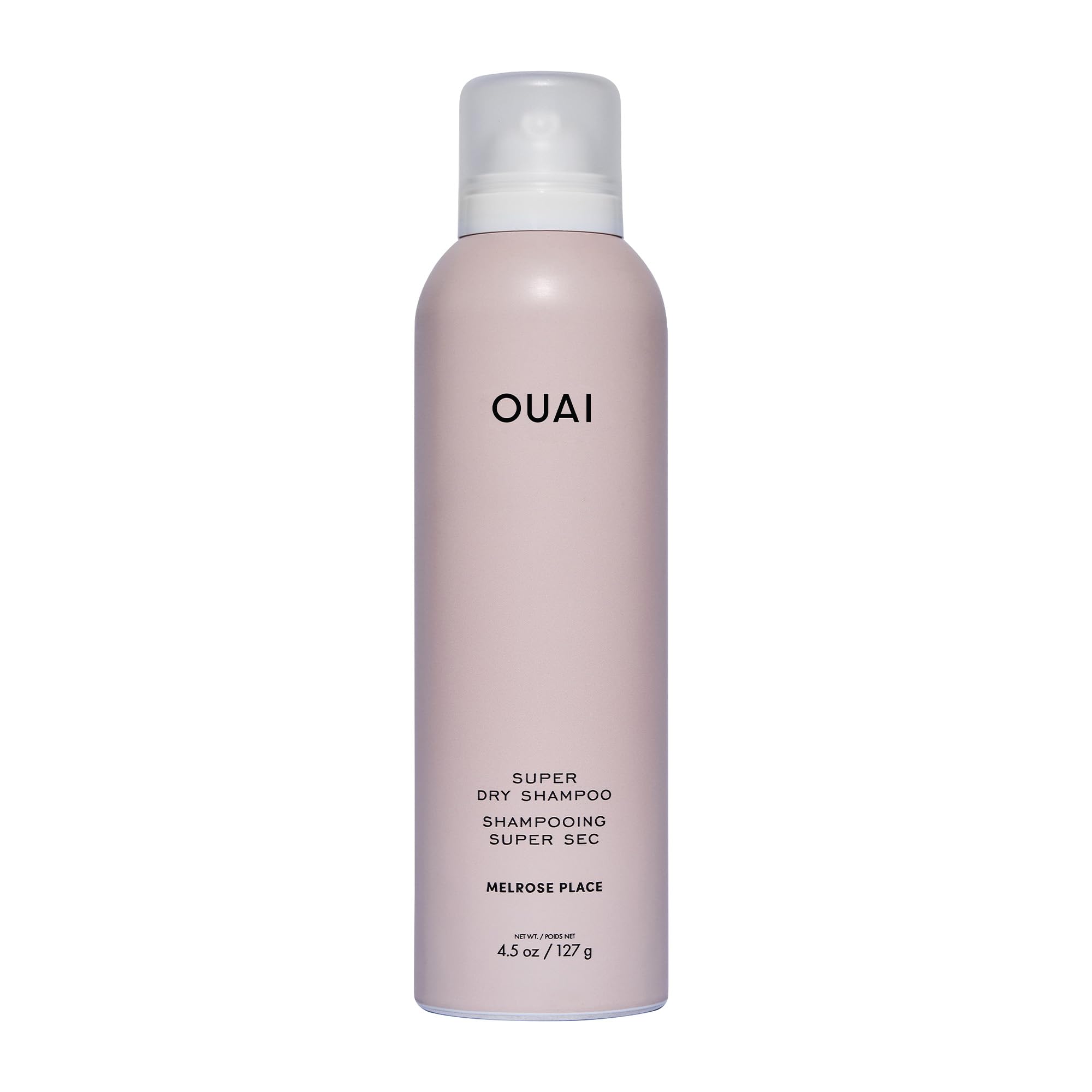 OUAI Super Dry Shampoo can front view showing oil absorption benefits