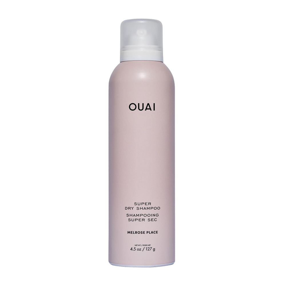 OUAI Super Dry Shampoo can front view showing oil absorption benefits