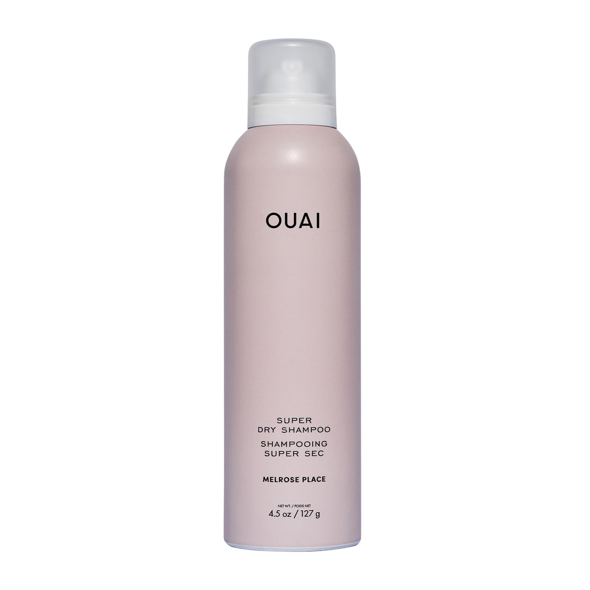 OUAI Super Dry Shampoo can front view showing oil absorption benefits