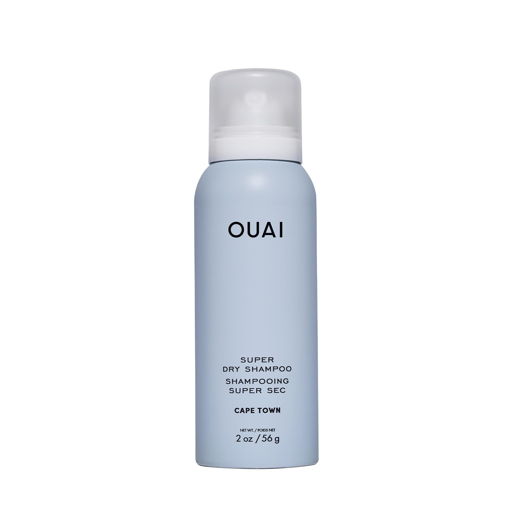 OUAI Capetown travel dry shampoo bottle for on-the-go oil control.