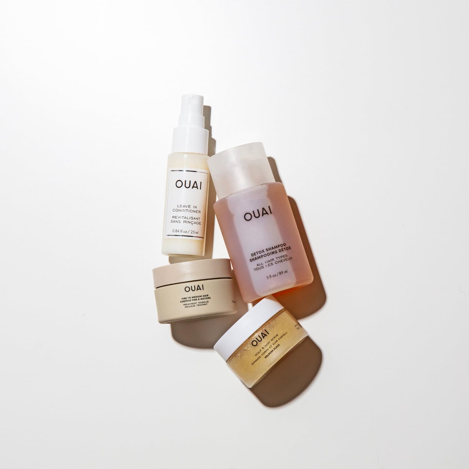 OUAI hair masque tube: rich conditioning for smoother, softer, stronger strands.