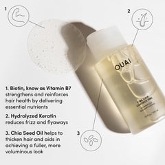 OUAI Travel-size packaging—compact set ideal for trips and on-the-go routines.