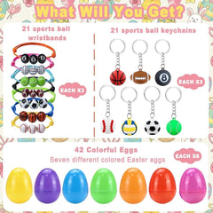 Oubrelu Easter eggs with toys: vibrant colors to attract kids during hunts.