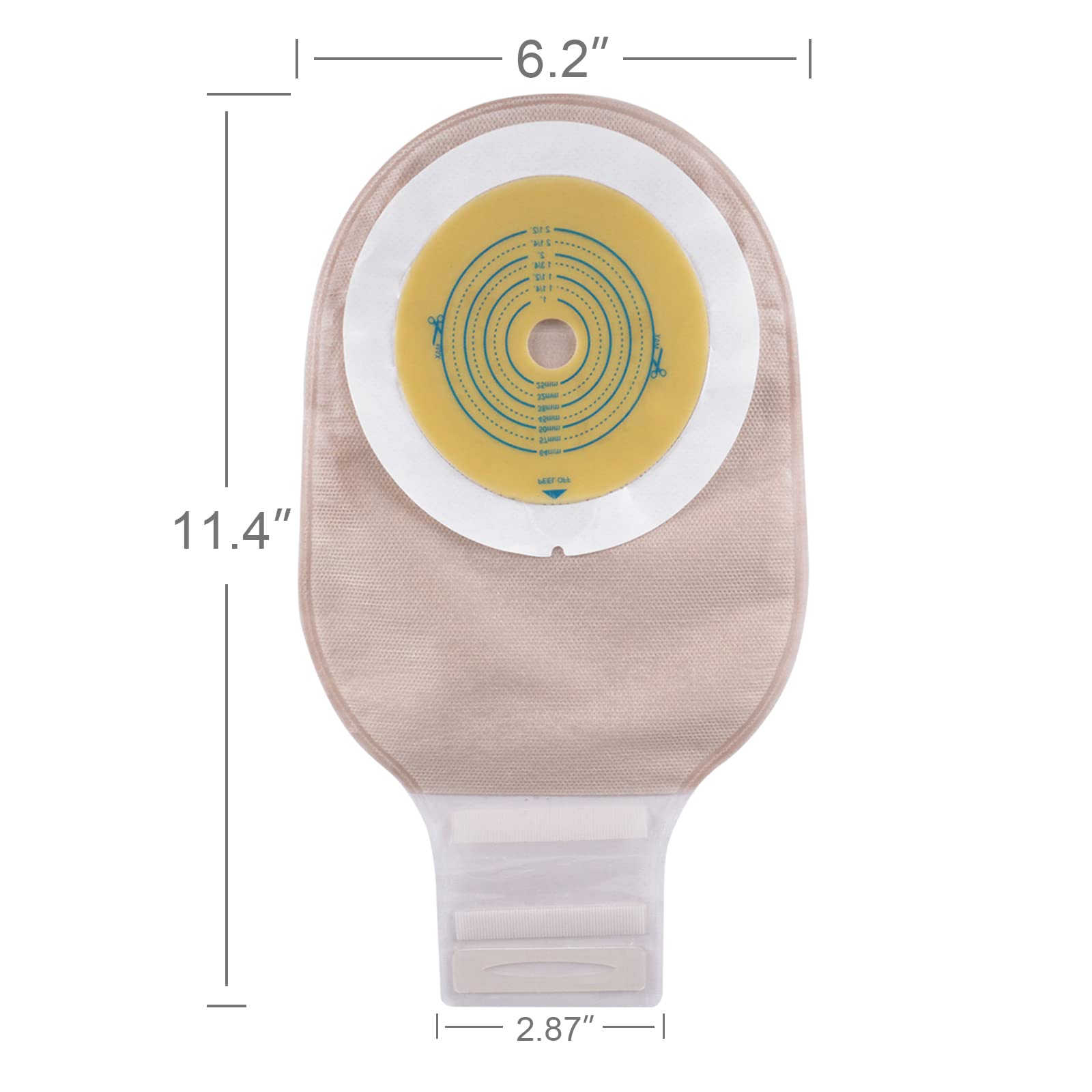 OUCHAN Carbou ostomy measure card included for size fitting.
