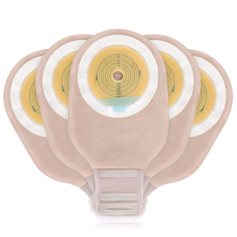 OUCHAN Carbou ostomy bag packaging highlights easy-to-use one-piece design.