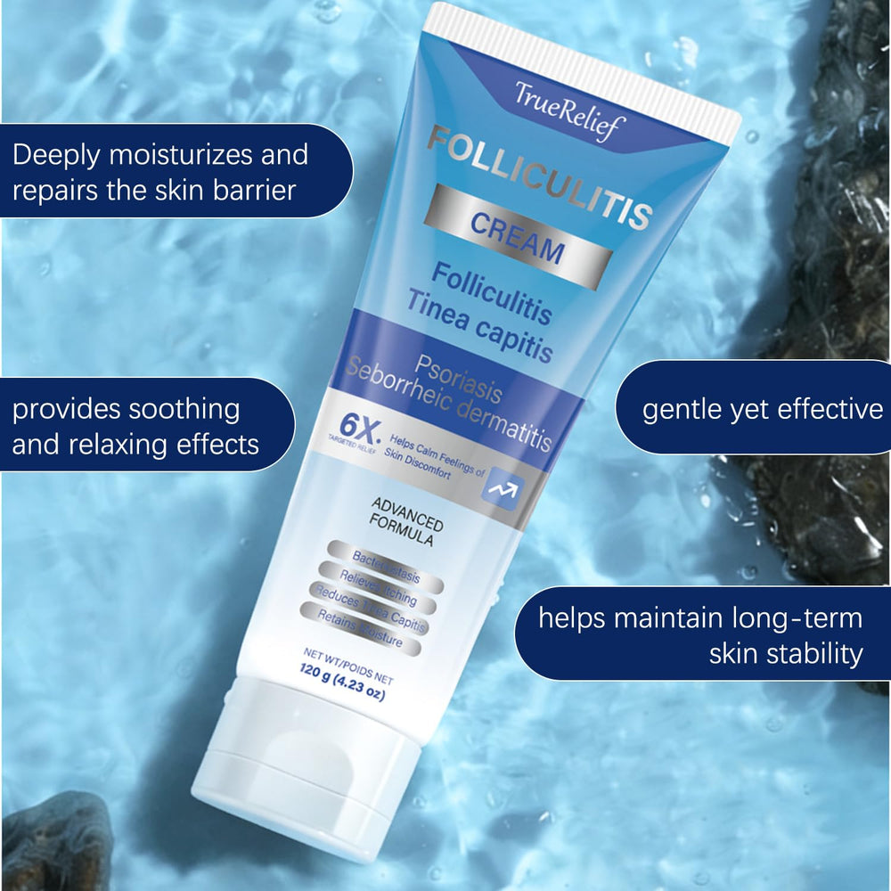 OUHENGTEK Folliculitis Cream on face supports smooth skin