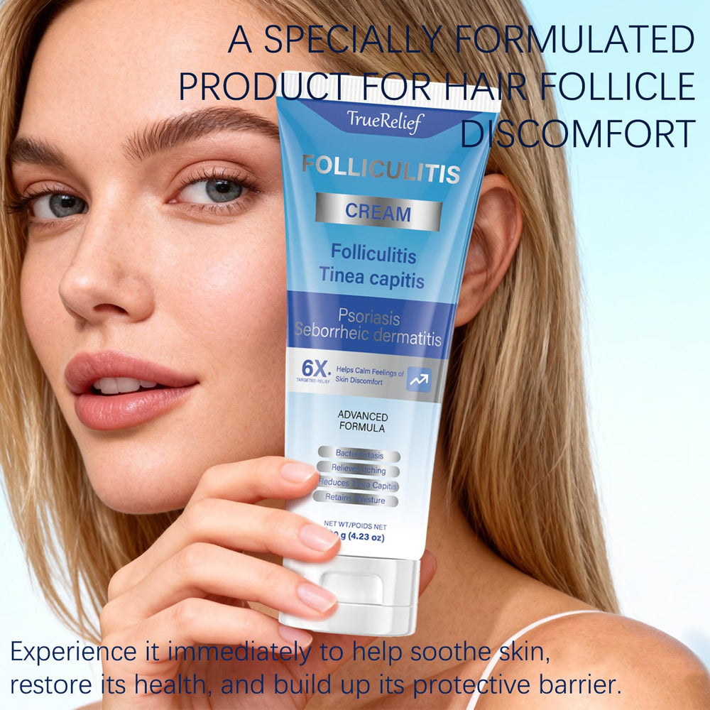 OUHENGTEK Folliculitis Cream label close-up reinforces brand trust