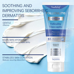 OUHENGTEK Folliculitis Cream texture close-up shows quick absorption