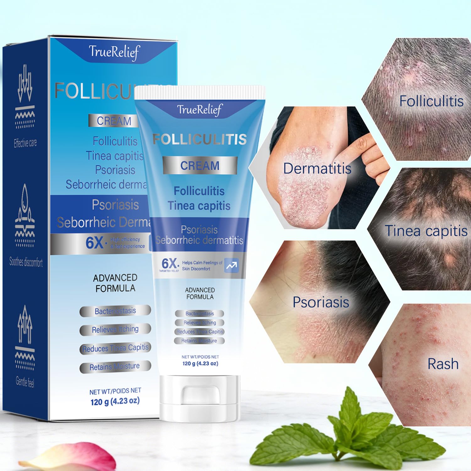 OUHENGTEK Folliculitis Cream squeeze tube for easy daily application
