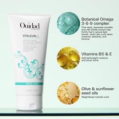 Ouidad VitalCurl+ Define & Shine model with defined, bouncy curls after styling