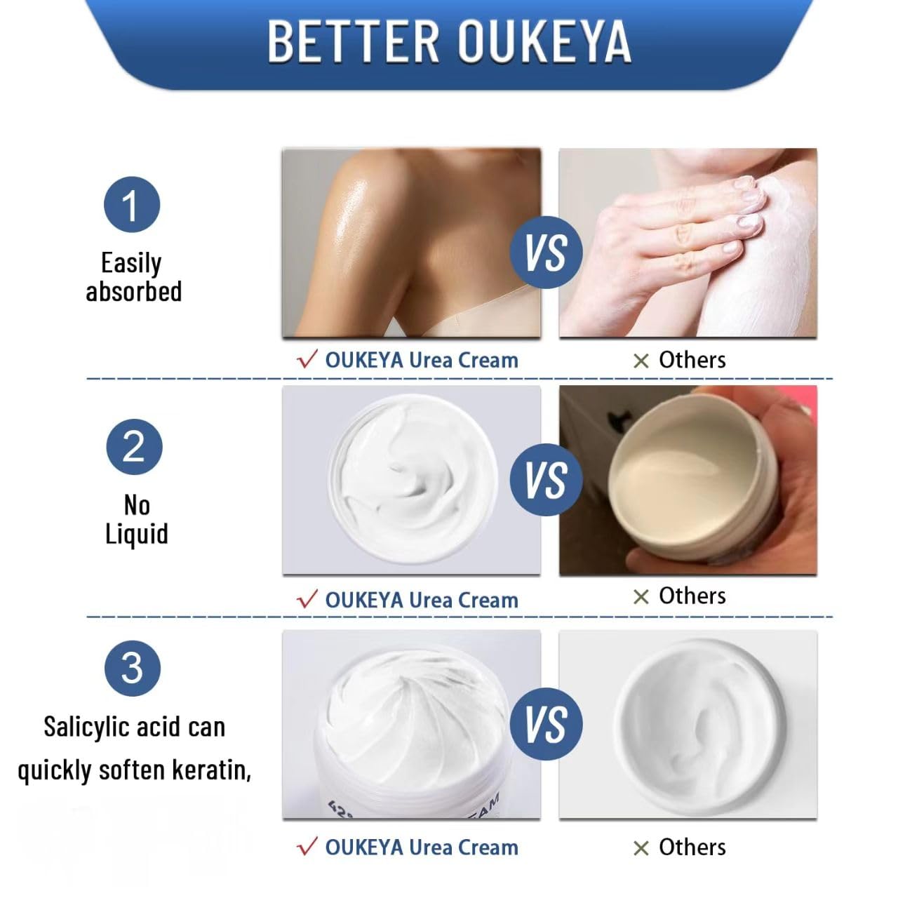 Visible glycerin, camellia, and aloe ingredients in OUKEYA formula.