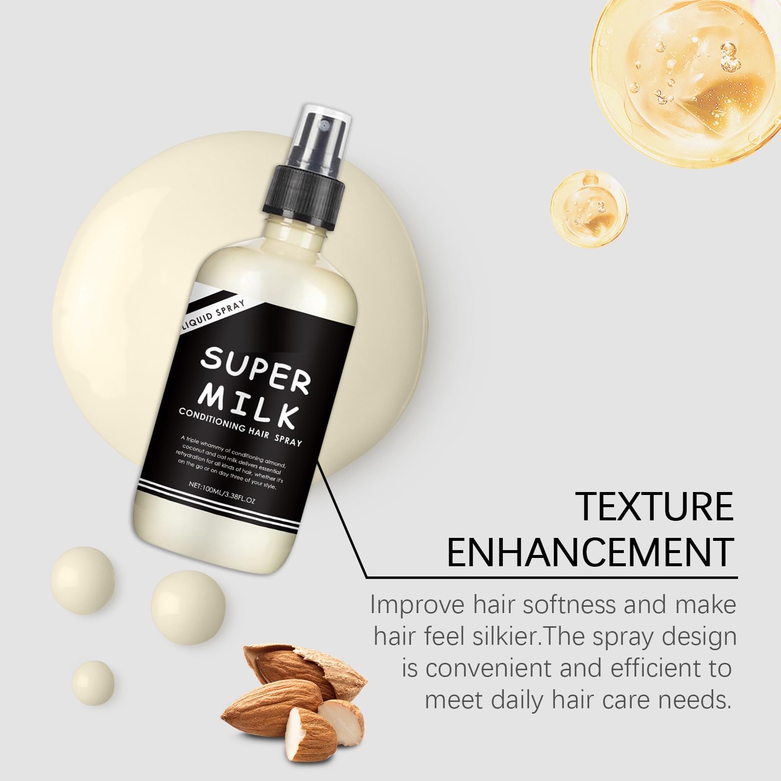 OUKPANE Super Milk Primer used before styling to create a smooth base.