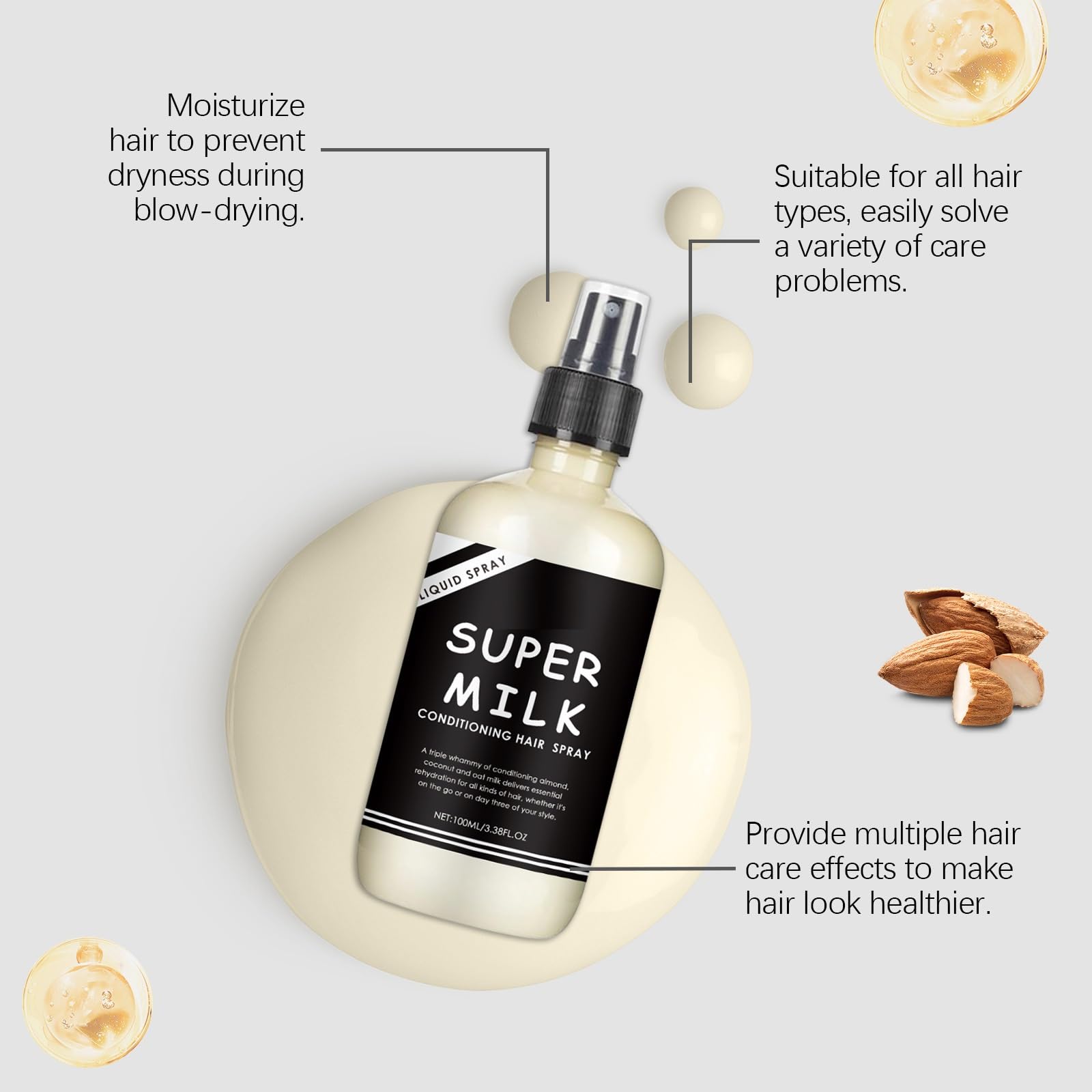 OUKPANE Super Milk Primer detangle action during styling session.
