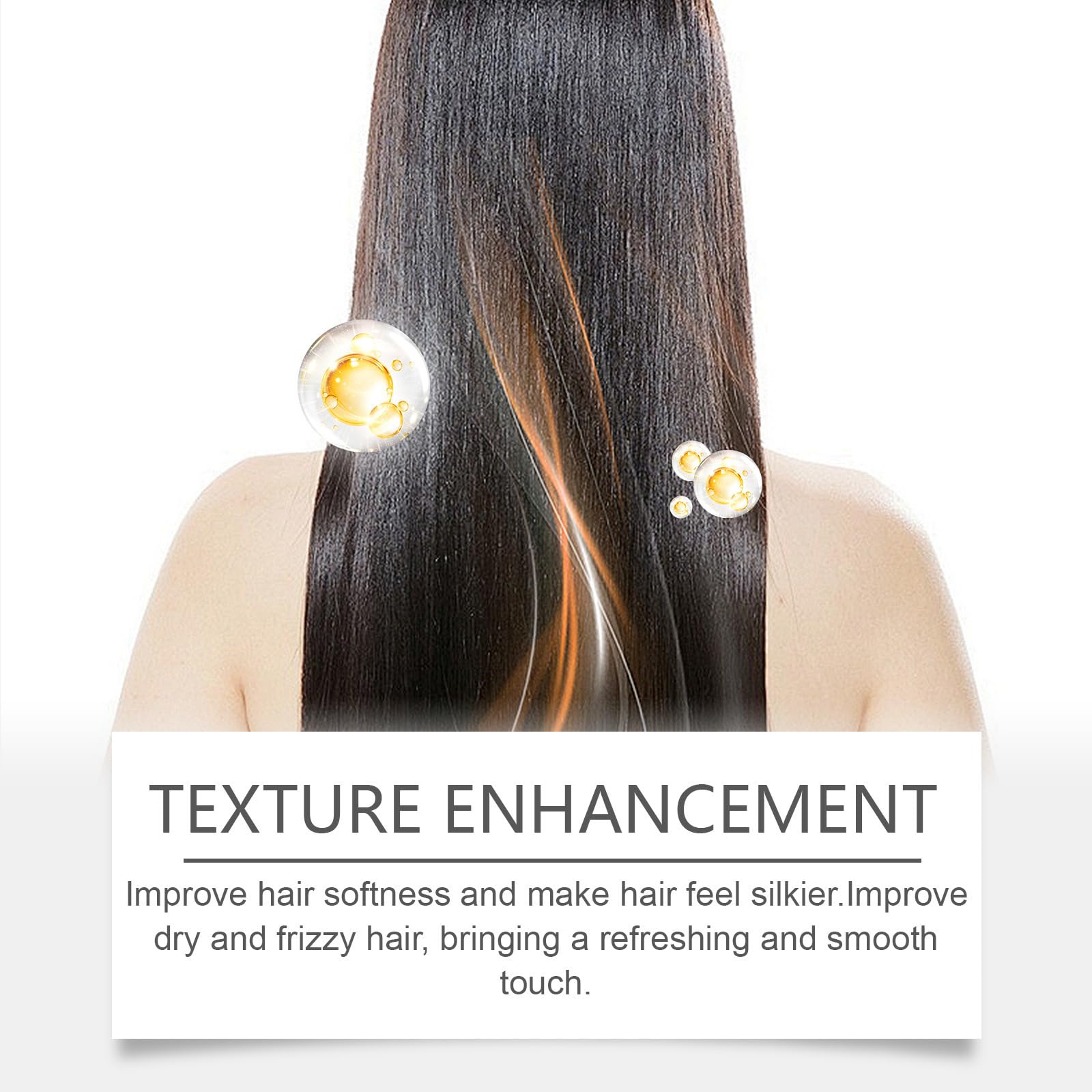 OUKPANE Super Milk Primer finish shows soft, shiny hair with light conditioning.