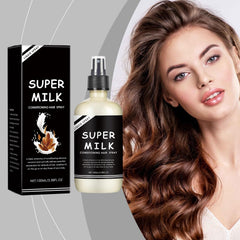 OUKPANE Super Milk Primer spray-dispense highlights quick absorption before styling.