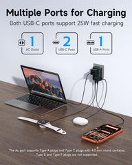 Ounamio ultra-compact travel adapter fits easily in luggage or pocket.
