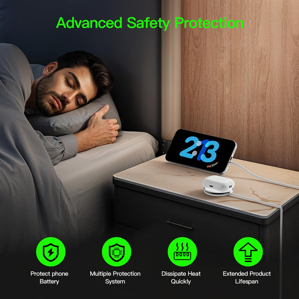 Ouotoo magnetic charger stand showing hands-free viewing and convenient positioning
