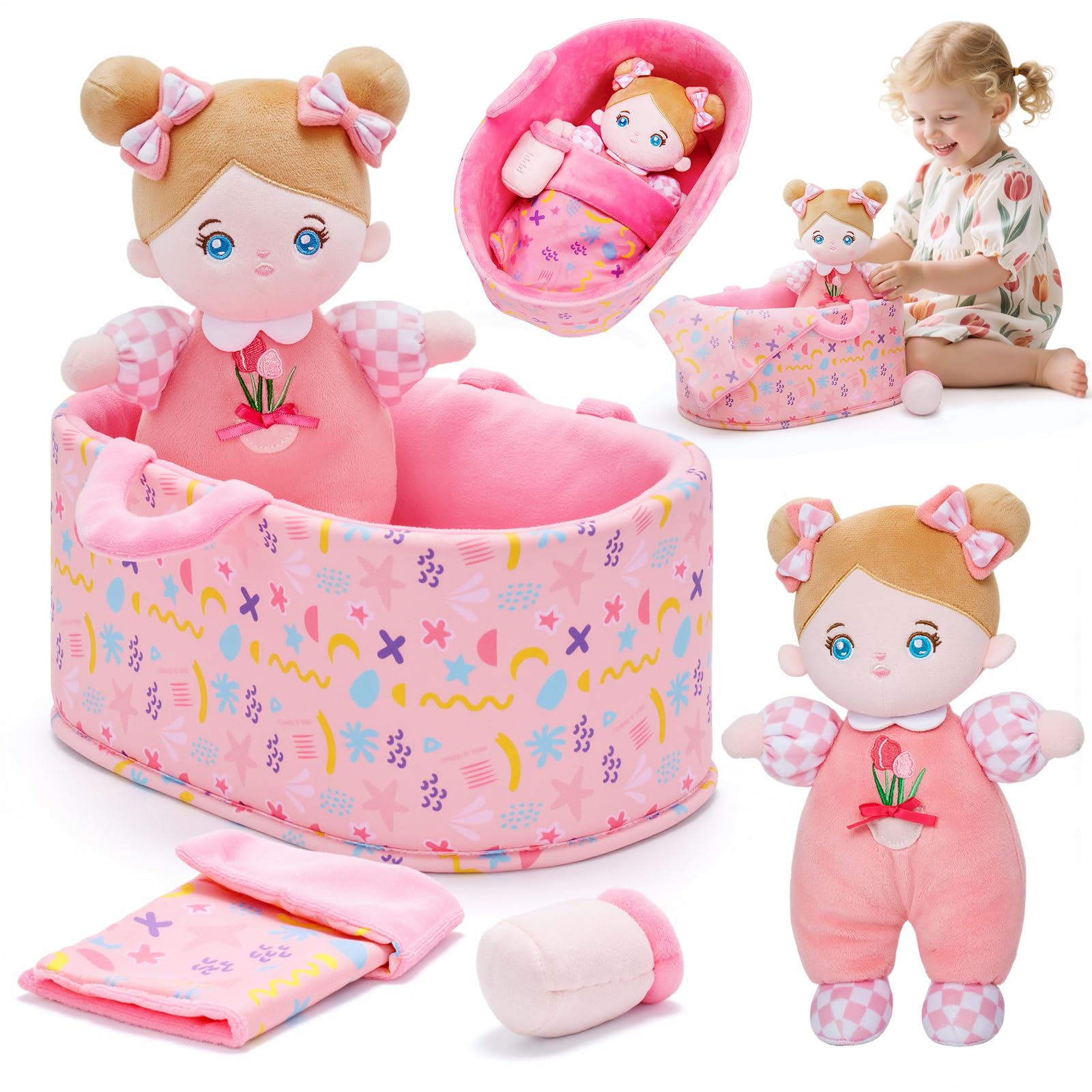 OUOZZZ soft doll for safe cuddling and imaginative caregiving.