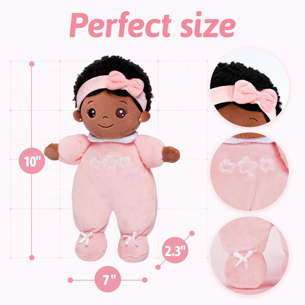 OUOZZZ Black doll soft body with cute outfit for tiny hands
