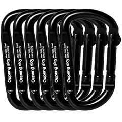 Oupeng Sky heavy-duty iron carabiner close-up showing durability and 800lbs capacity.
