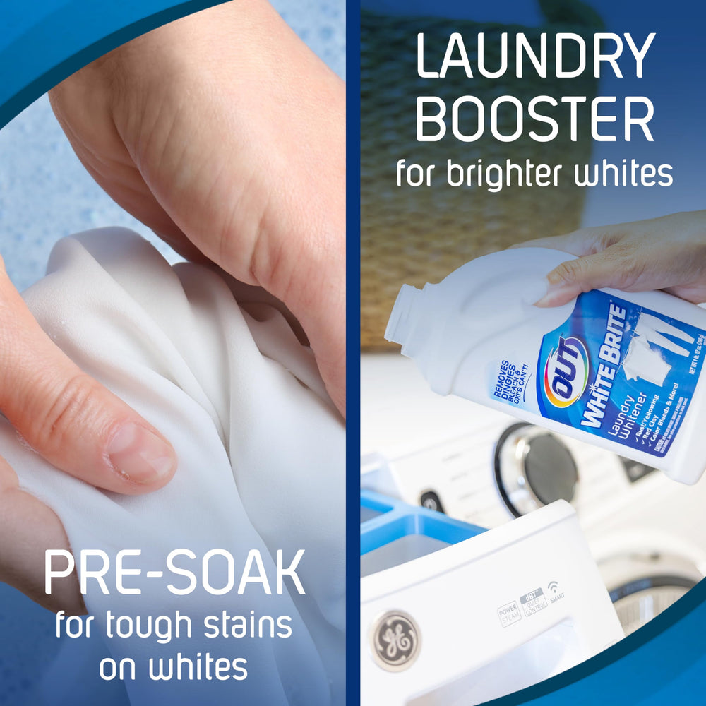 OUT White Brite on a white towel reviving dingy fabric