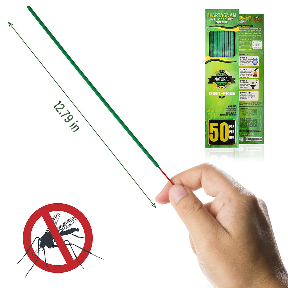 DEARTAGNAN Mosquito Incense Sticks providing outdoor protection on a patio.