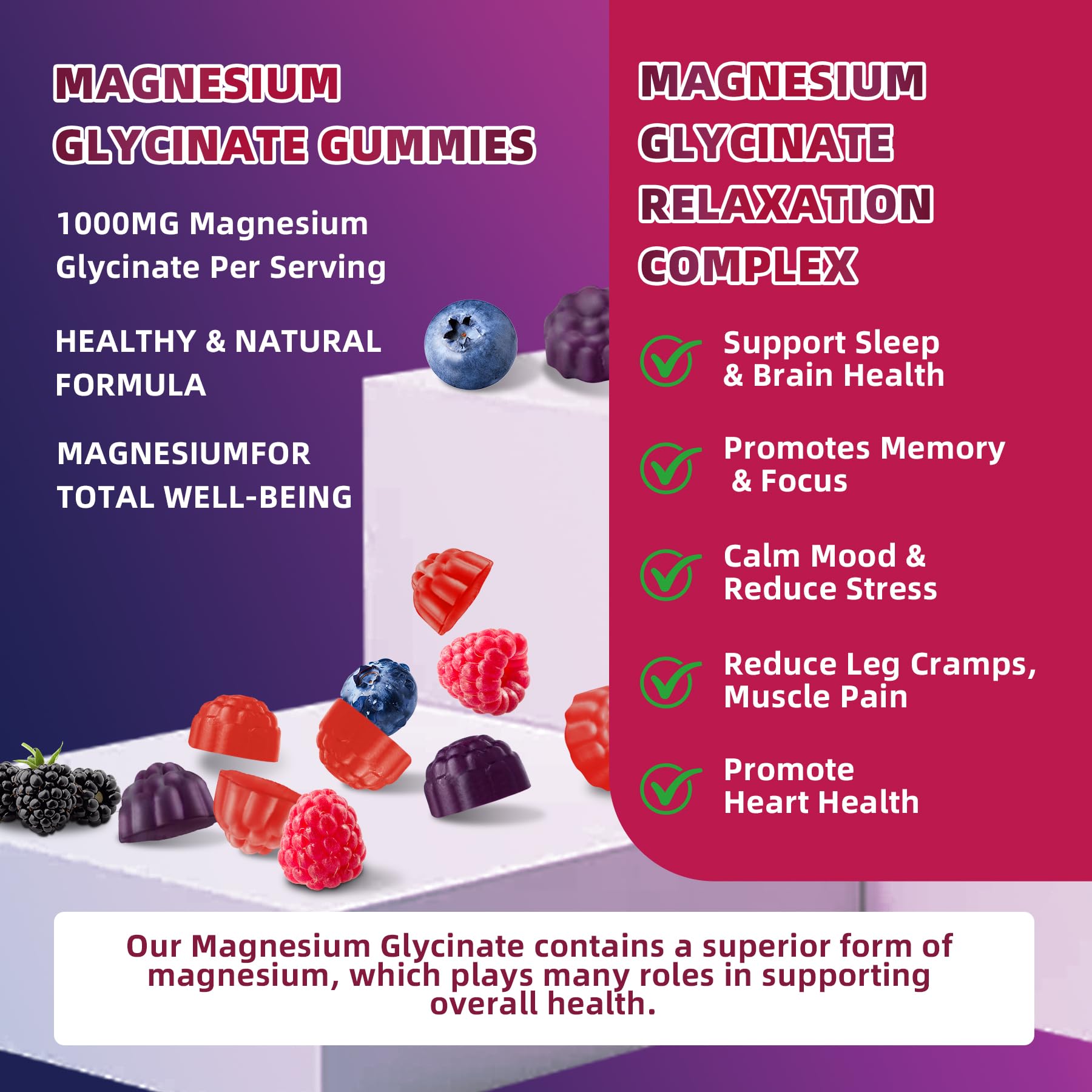 OUTELANDE raspberry-blackberry-blueberry flavor gummies emphasized as tasty daily option
