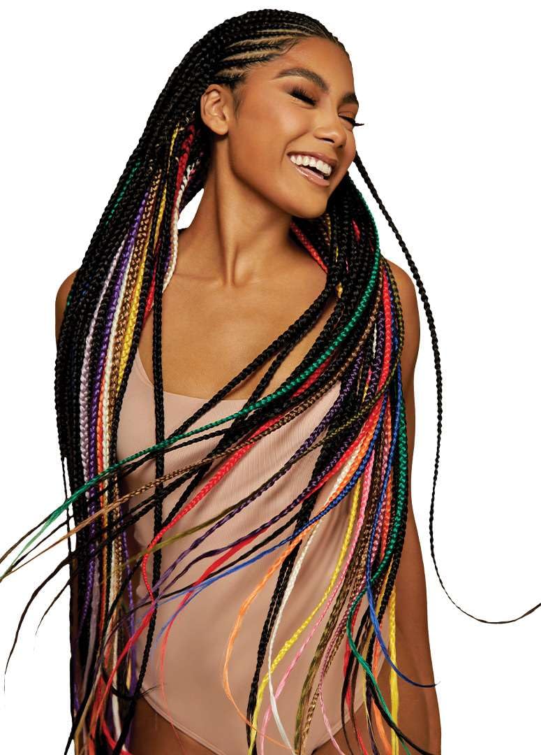 Outre X-Pression Braid 42 braid-ready image demonstrates easy styling